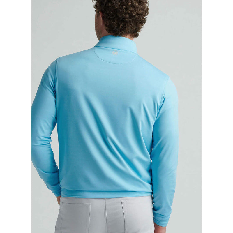 Peter Millar Men's Perth Mélange Performance 1/4 Zip Pullover Sweater - Maya Blue