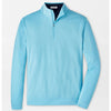 Peter Millar Men's Perth Mélange Performance 1/4 Zip Pullover Sweater - Maya Blue