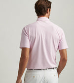 Peter Millar Men's Costa Geo Performance Mesh Polo Shirt - Pink Vale