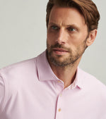 Peter Millar Men's Costa Geo Performance Mesh Polo Shirt - Pink Vale