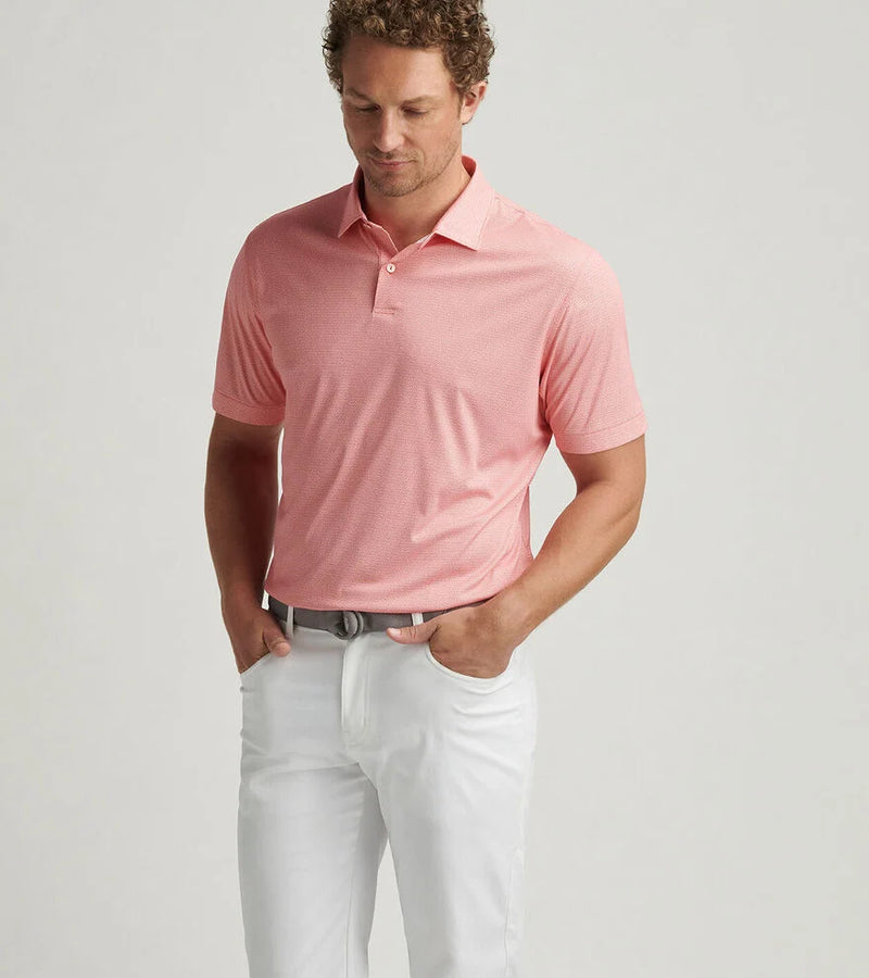 Peter Millar Men's Featherweight Geo Links Polo Shirt - Azalea