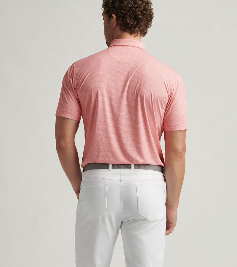 Peter Millar Men's Featherweight Geo Links Polo Shirt - Azalea