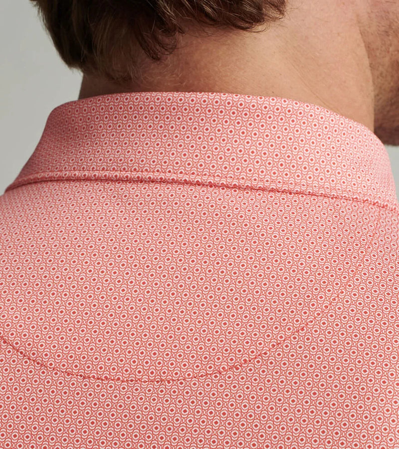 Peter Millar Men's Featherweight Geo Links Polo Shirt - Azalea