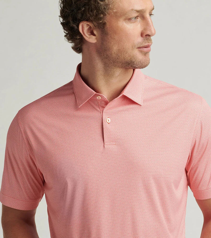 Peter Millar Men's Featherweight Geo Links Polo Shirt - Azalea