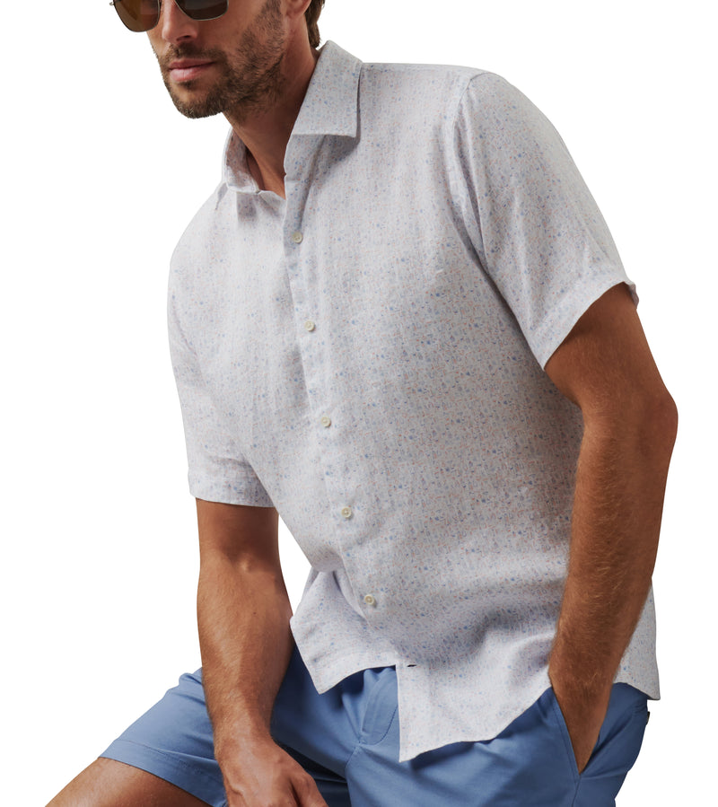 Peter Millar Men's Soiree Linen Sport Shirt - Multi