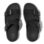 FitFlop Men's Gogh Moc Tumbled Leather Slide Sandals - All Black