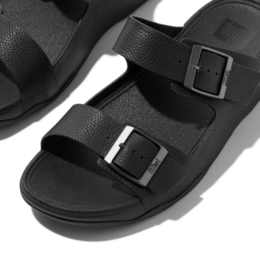 FitFlop Men's Gogh Moc Tumbled Leather Slide Sandals - All Black