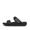 FitFlop Men's Gogh Moc Tumbled Leather Slide Sandals - All Black