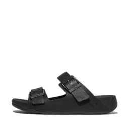 FitFlop Men's Gogh Moc Tumbled Leather Slide Sandals - All Black