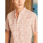 Faherty Stretch Playa Short Sleeve Sport Shirt - Rose Fish Scale