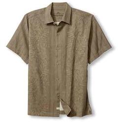 Tommy Bahama Men's Big & Tall Maui Border Silk Camp Shirt - Soft Brown
