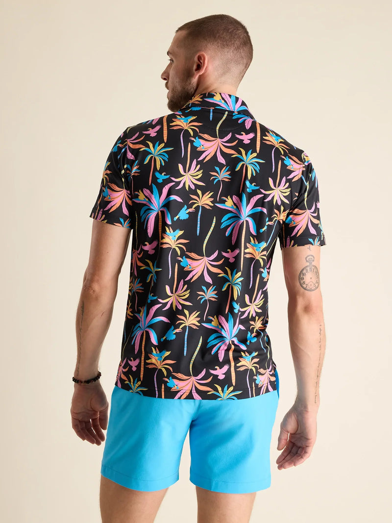 Chubbies The Black Light Night Performance Polo Shirt - Black - Pattern Base (Plaids)