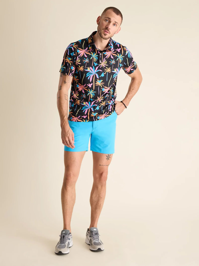 Chubbies The Black Light Night Performance Polo Shirt - Black - Pattern Base (Plaids)