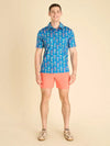 Chubbies The Pineapple Sketch Performance Polo Shirt - Bright Blue