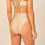 Maaji Golden Shine Suzy Q Bikini Bottom - Beige