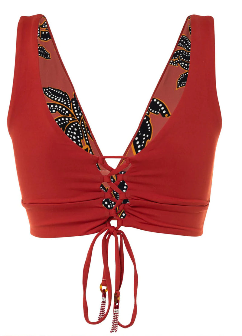 Maaji Burgundy Paradise Bikini Top - Red