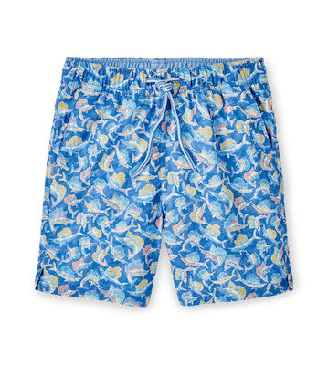 Peter Millar Men's 7-Inch Tackle The Day Swim Trunks - Marina Blue