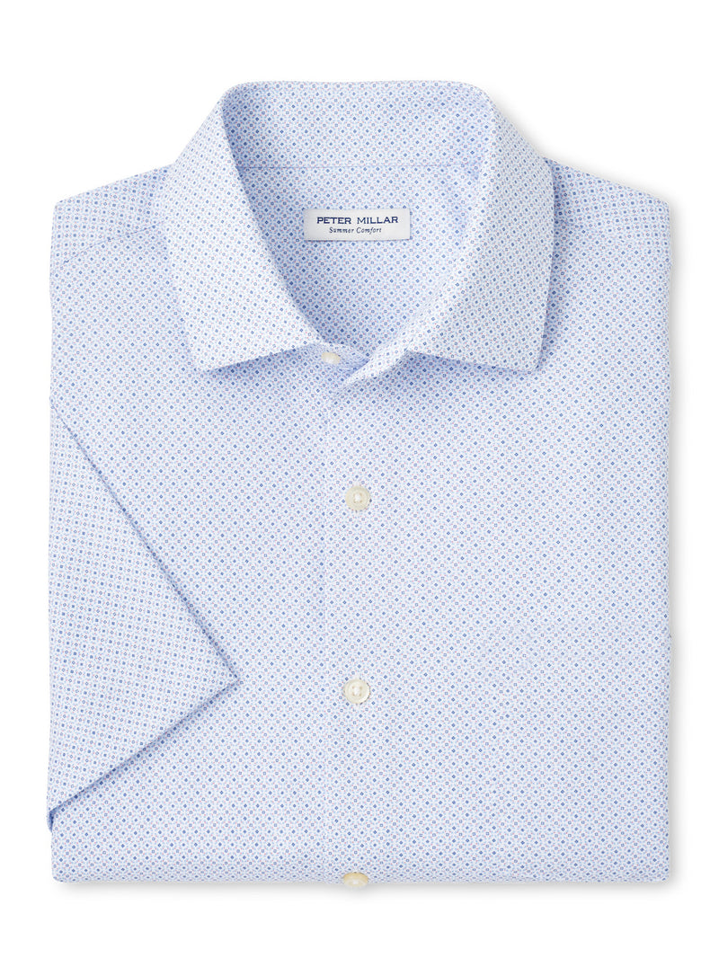 Peter Millar Men's Champers Performance Poplin Sport Shirt - White