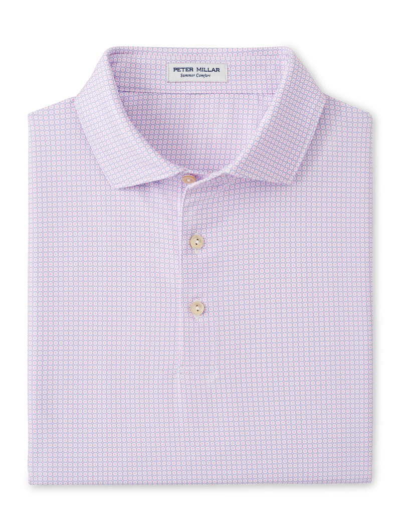 Peter Millar Men's Orbit Performance Jersey Polo Shirt - White/Blue Sea