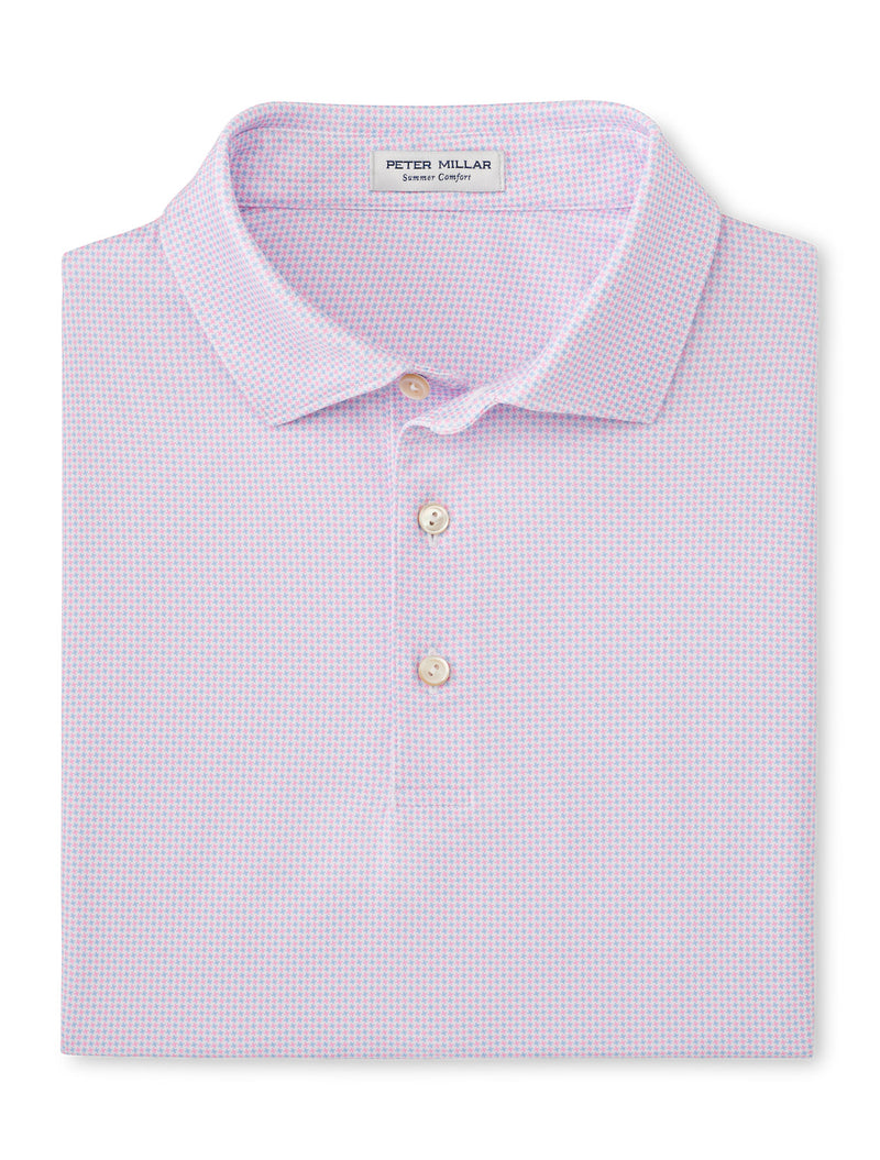 Peter Millar Men's Phoenix Performance Jersey Polo Shirt - White/Cottage Blue