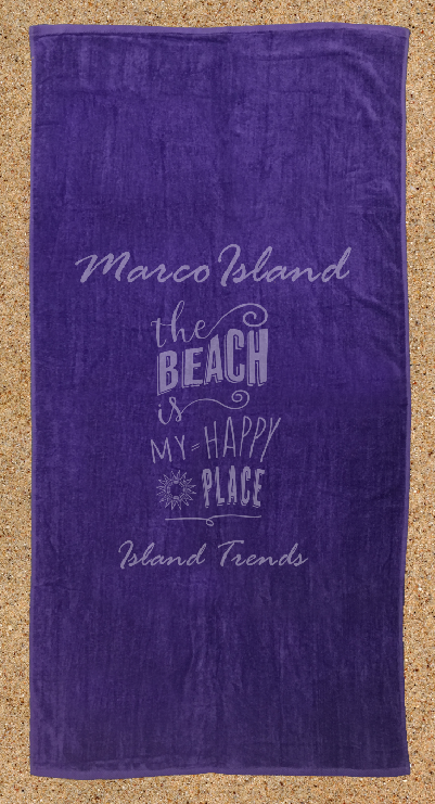 Island Trends Happy Place Beach Towel - Purple