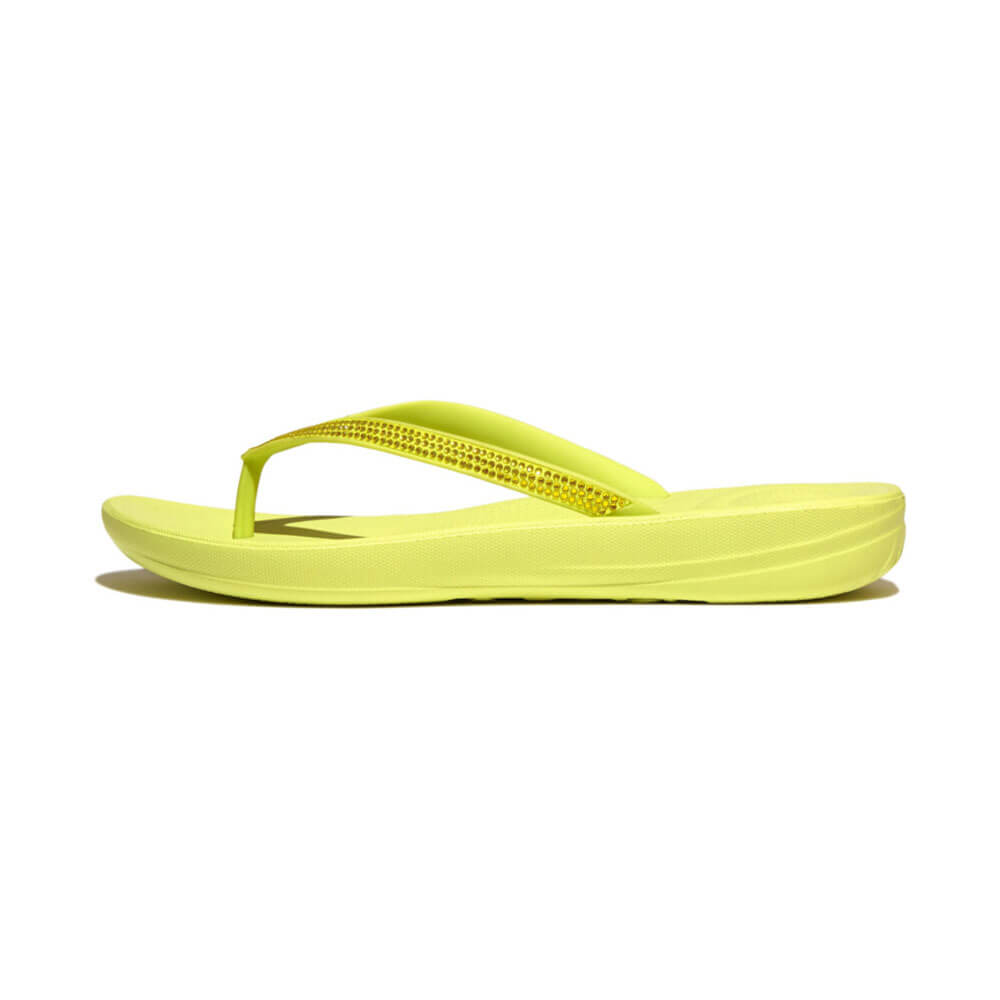 FitFlop Iqushion Sparkle Sandals in Sunny Lime – Island Trends