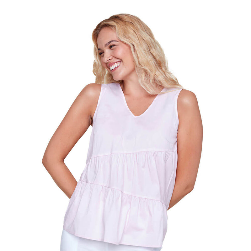 Renuar Ruffle Sleeveless Blouse - Bloom