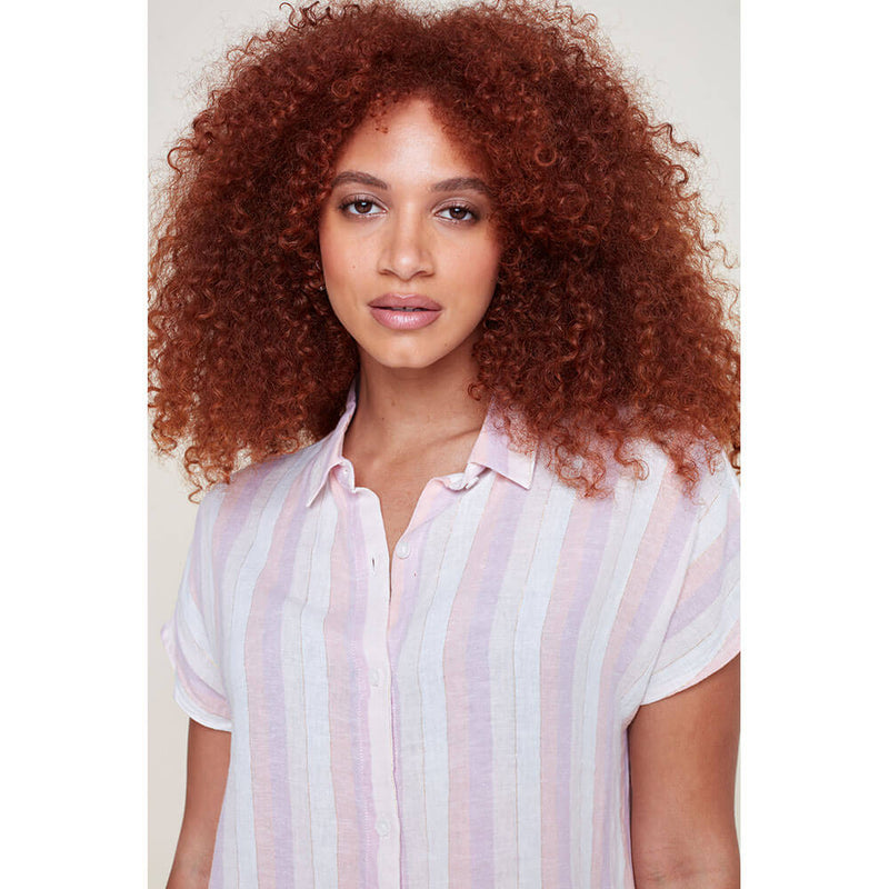 Renuar Stripe Blouse - Blush Combo