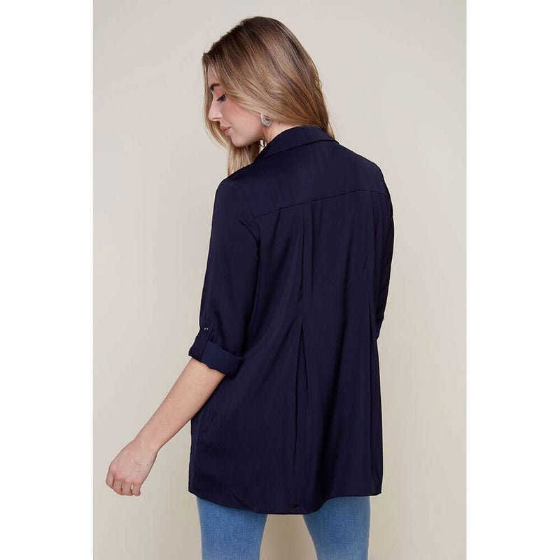 Renuar Long Sleeve Airflow Blouse - New Midnight