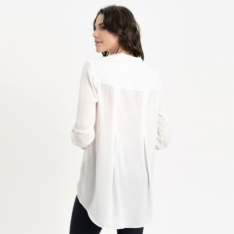 Renuar Airflow Long Sleeve Blouse - White