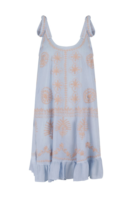 Pranella Remi Dress Cover Up - Nantucket Blue / White