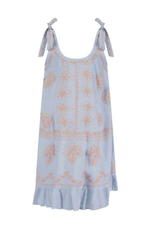Pranella Remi Dress Cover Up - Nantucket Blue / White