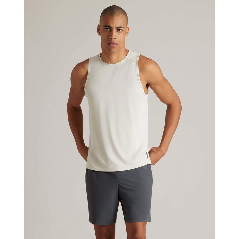 Rhone Men's Atmosphere Tank Top - Sandstone/White Heather