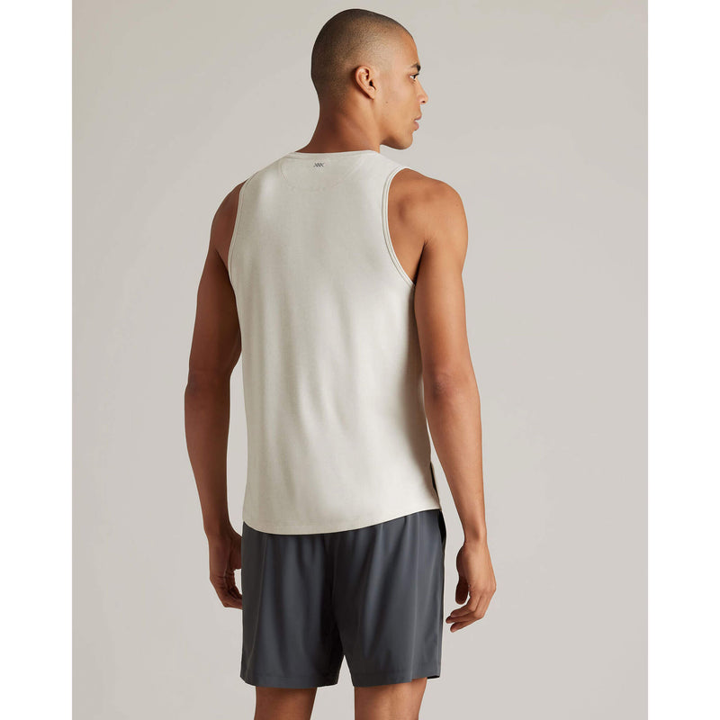 Rhone Men's Atmosphere Tank Top - Sandstone/White Heather