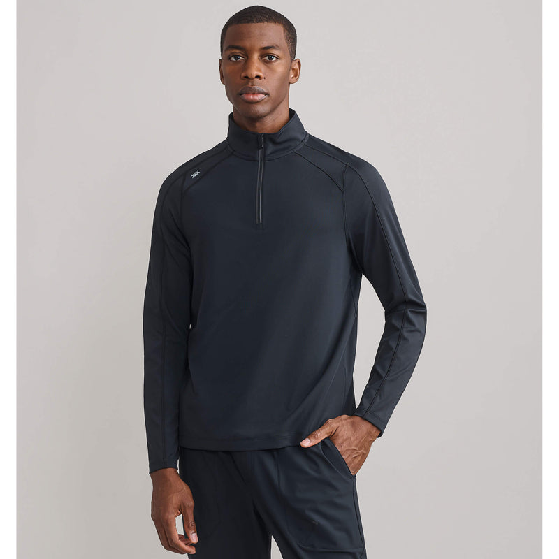 Rhone Men's Rise 1/4 Zip Pullover Sweater - Black