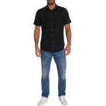 Robert Graham Highland Short Sleeve Classic Fit Sport Shirt - Black