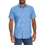 Robert Graham Highland Short Sleeve Classic Fit Sport Shirt - Light Blue