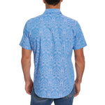 Robert Graham Highland Short Sleeve Classic Fit Sport Shirt - Light Blue