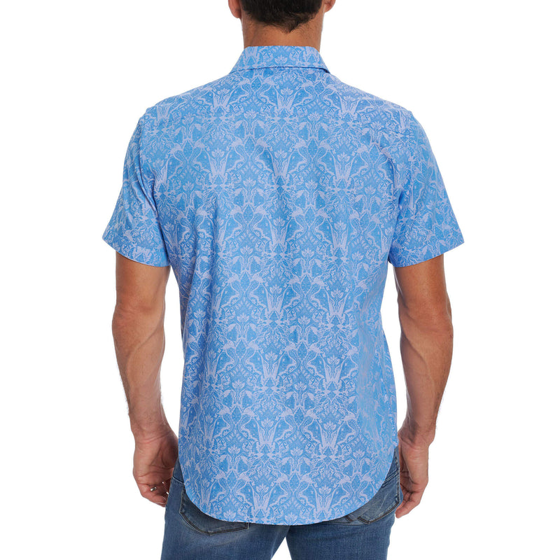 Robert Graham Highland Short Sleeve Classic Fit Sport Shirt - Light Blue