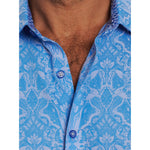 Robert Graham Highland Short Sleeve Classic Fit Sport Shirt - Light Blue