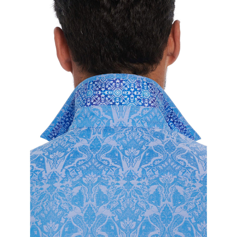 Robert Graham Highland Short Sleeve Classic Fit Sport Shirt - Light Blue