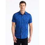 Robert Graham Highland Short Sleeve Classic Fit Sport Shirt - Navy