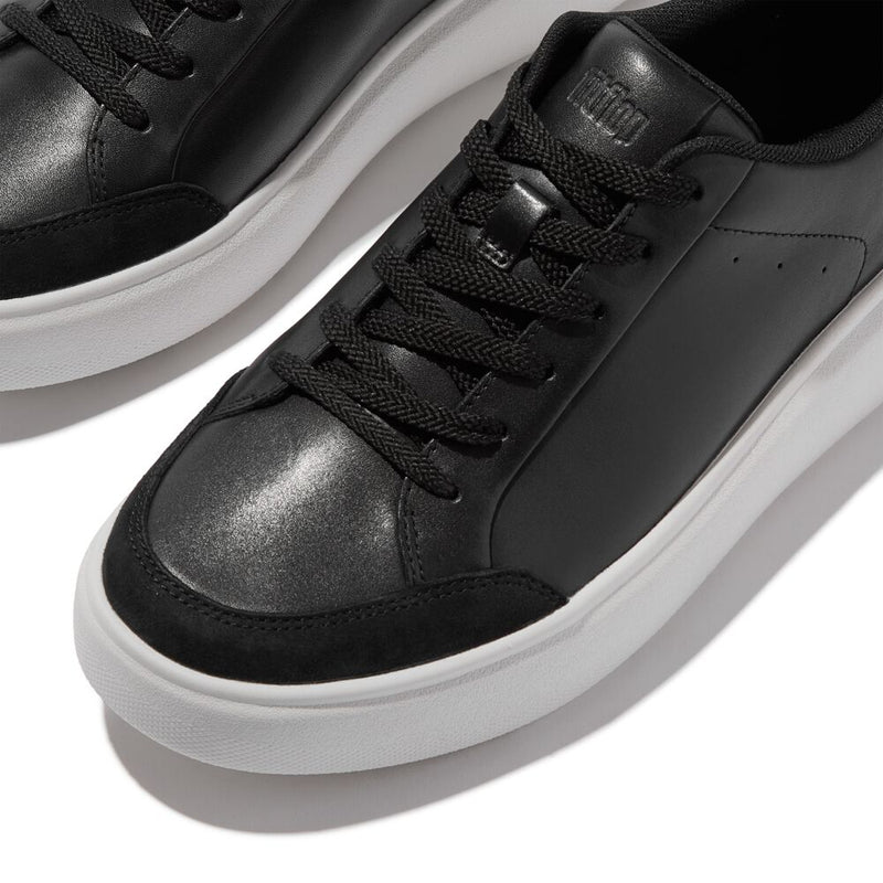 FitFlop RTG Leather Suede Sneakers - Black