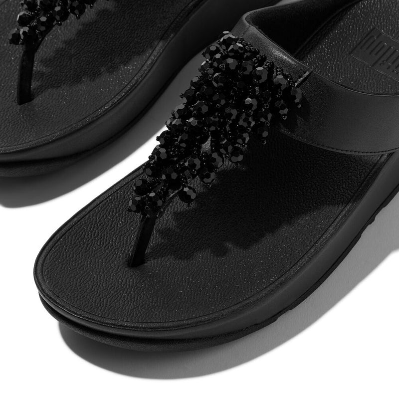 FitFlop Rumba Beaded Sandals - All Black