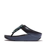 FitFlop Rumba Beaded Sandals - Metallic Midnight Navy