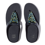 FitFlop Rumba Beaded Sandals - Metallic Midnight Navy