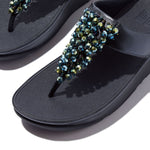 FitFlop Rumba Beaded Sandals - Metallic Midnight Navy