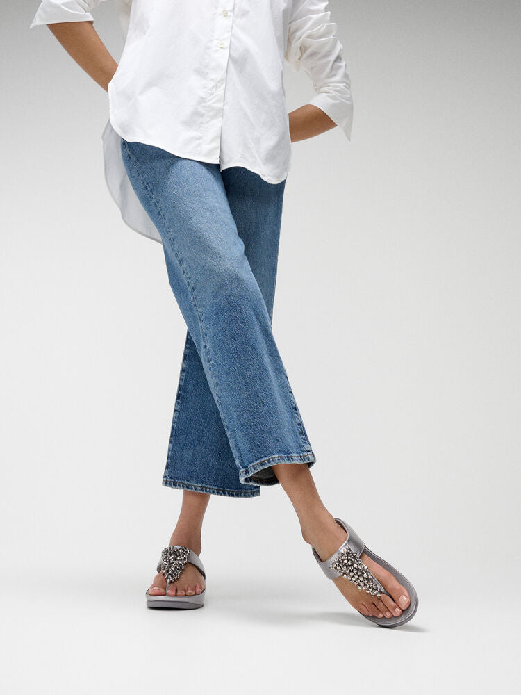 FitFlop Rumba Beaded Sandals - Silvereen