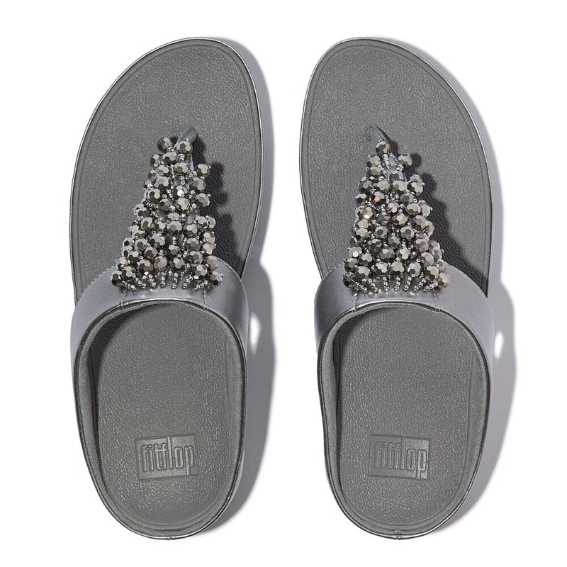 FitFlop Rumba Beaded Sandals - Silvereen