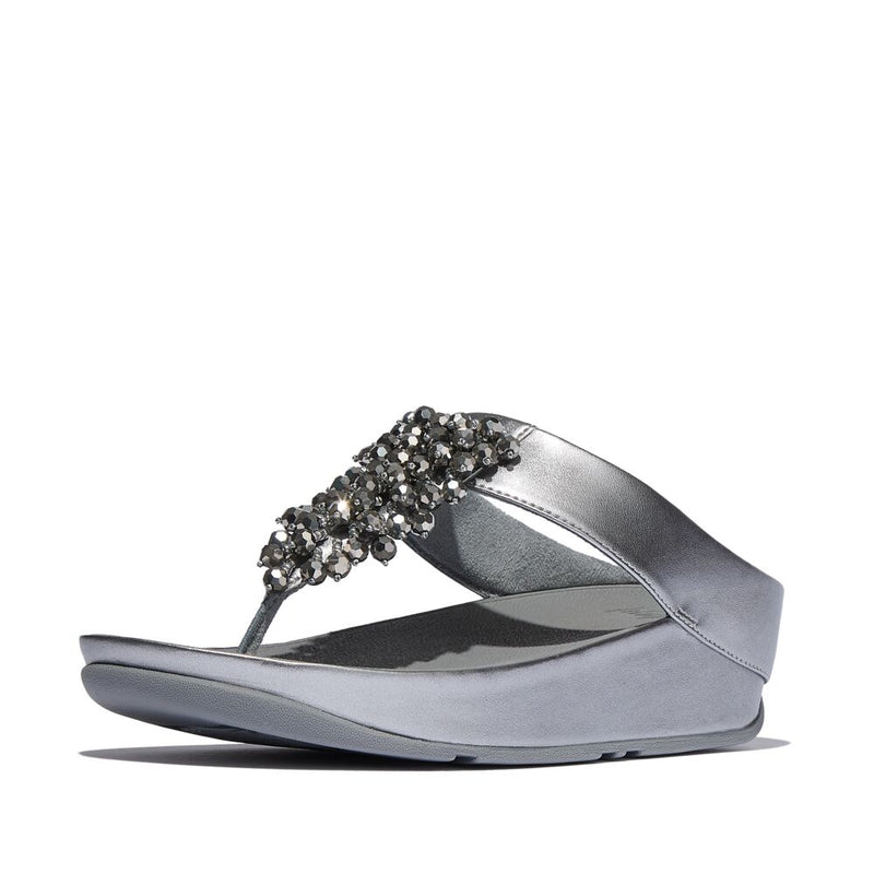 FitFlop Rumba Beaded Sandals - Silvereen